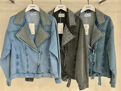 Metal studs denim jacket - Magazin