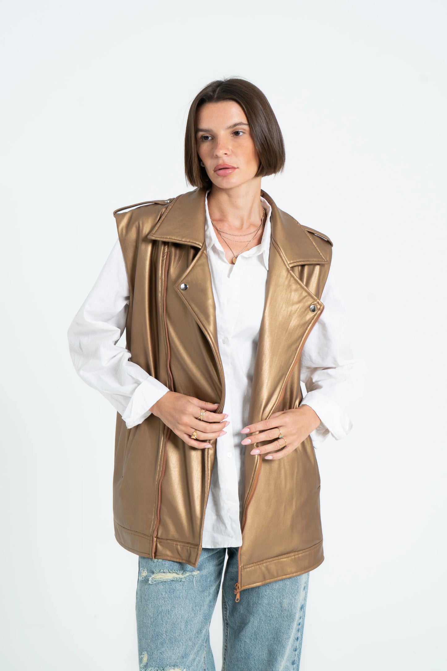 Luxe leather vest - Urs