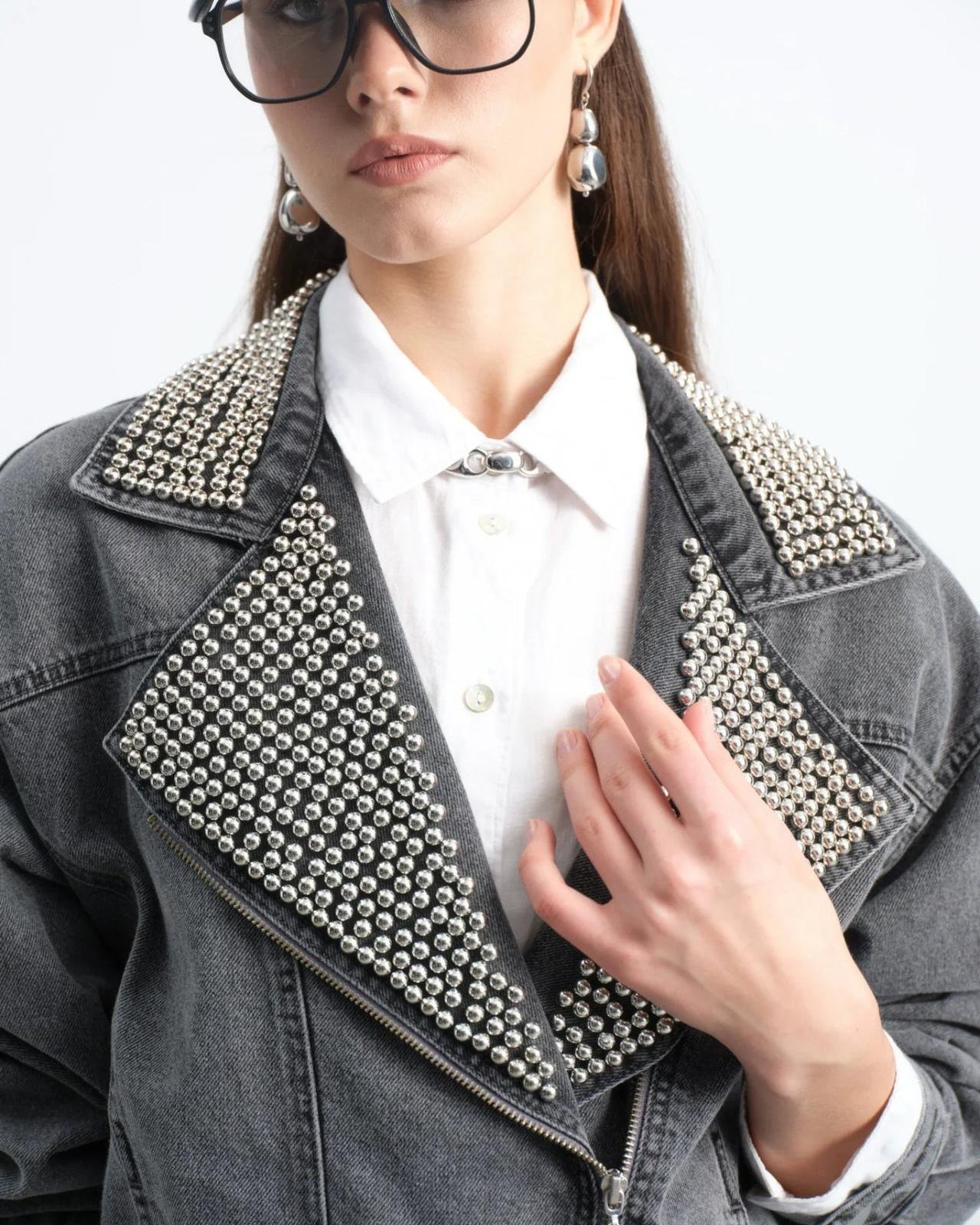 Metal studs denim jacket - Magazin