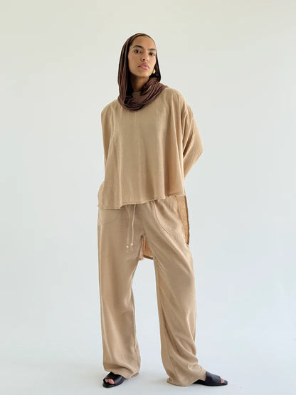 High Low Linen Set - Theyab