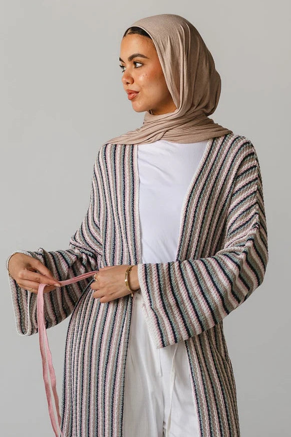 Earthy waves crochet long cardigan - Double anne
