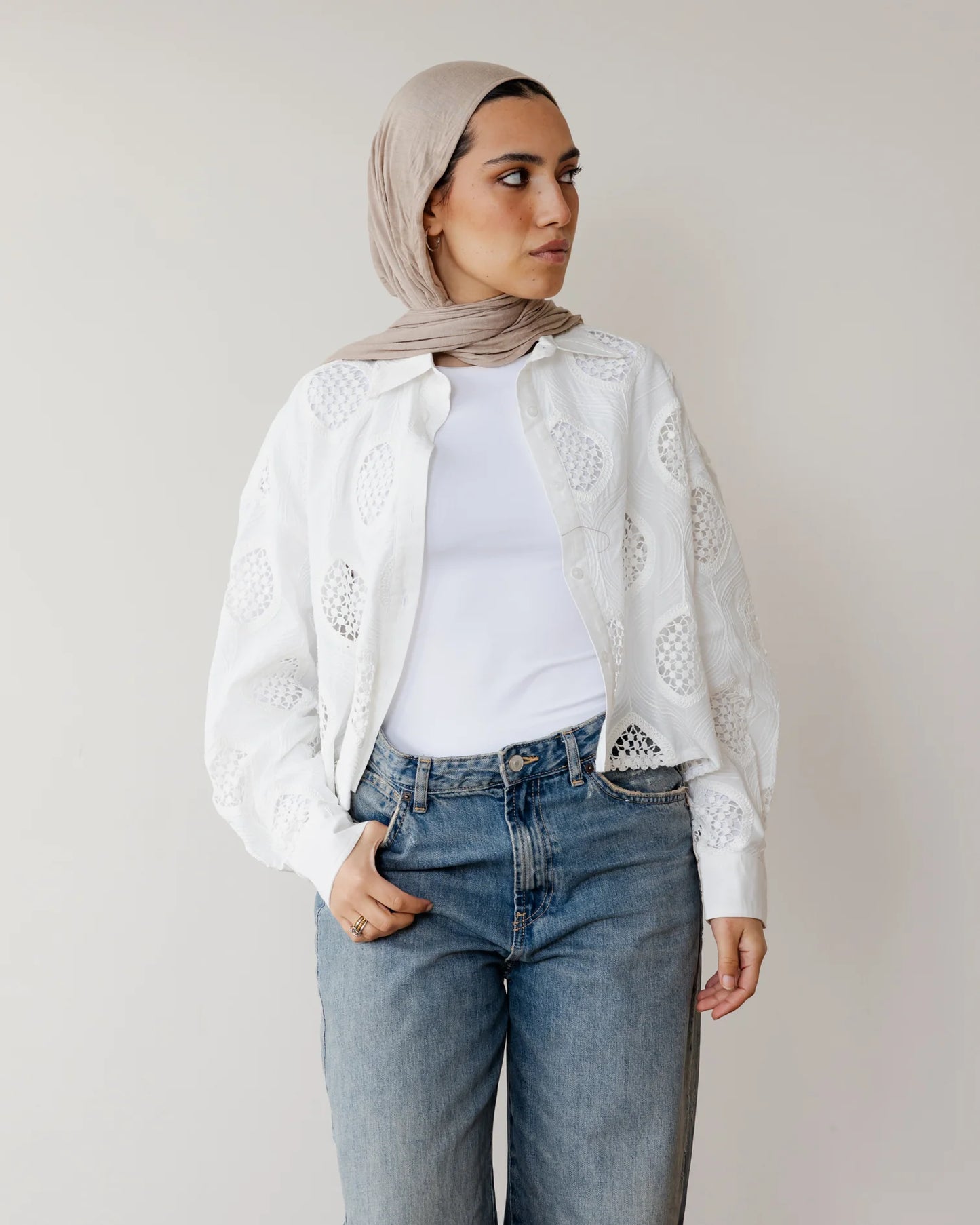Eyelet crop shirt - Ascia