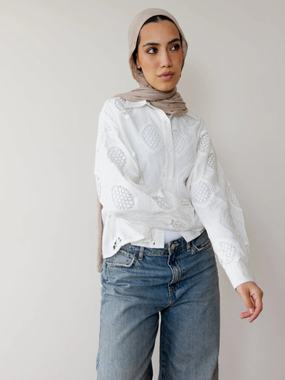 Eyelet crop shirt - Ascia