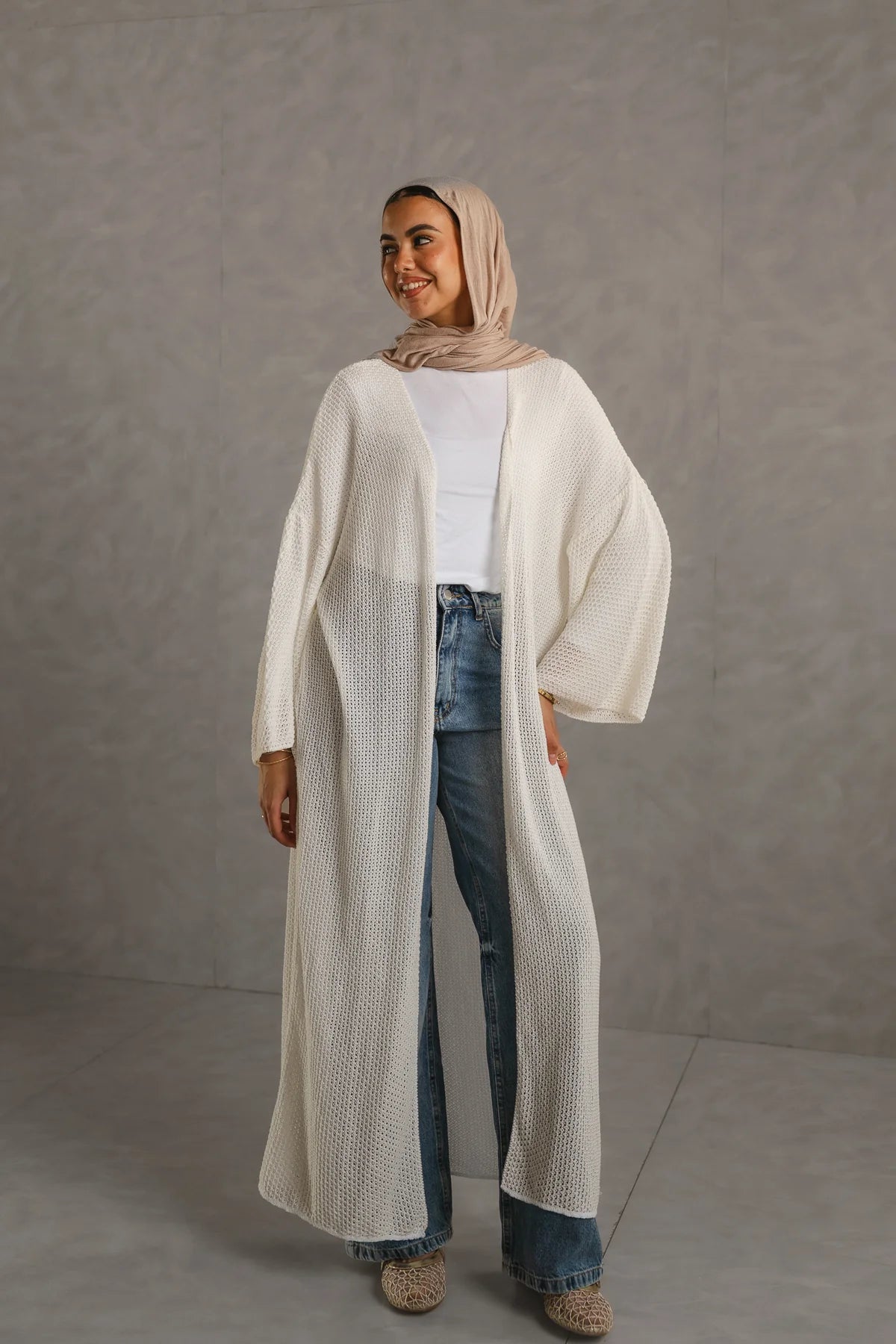Cloud waves crochet long cardigan - Double anne