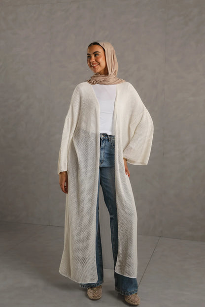 Cloud waves crochet long cardigan - Double anne