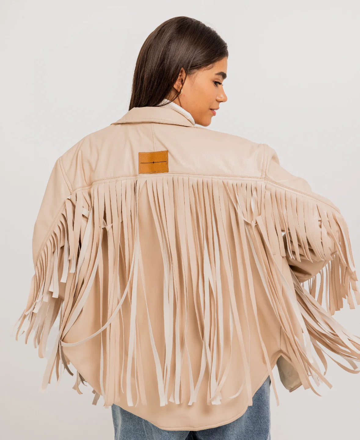 Fringes Leather Jacket - Theyab