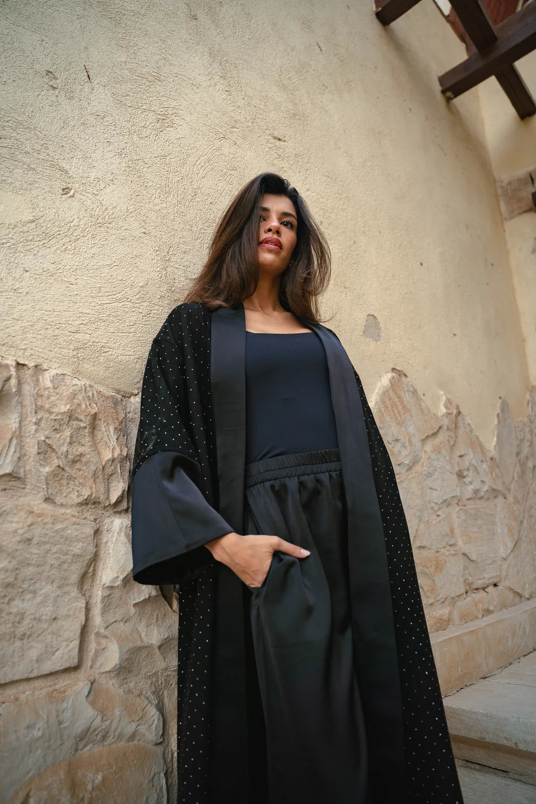 The Noir Glow Abaya - Nawara