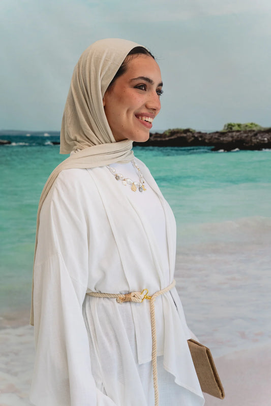 Asymmetrical linen cardigan - Double anne