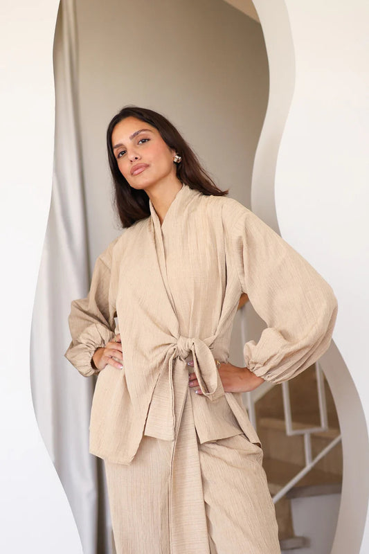 Crinkle set - Sirius -L/XL-Beige
