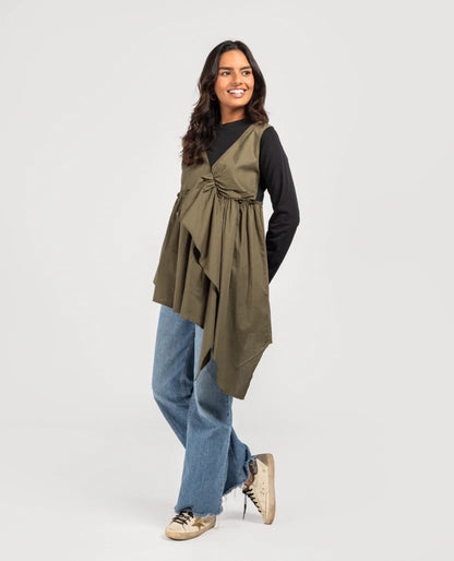 Cotton x Poplin Layered Top - THEYAB