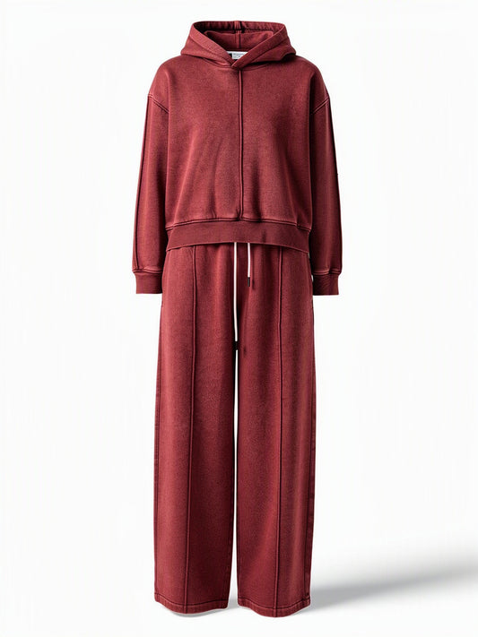 HBShop garment image: Essential Washed Set-Taj Sisters, crimson