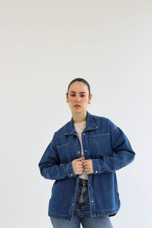 Navy Denium Jacket - Lakchs