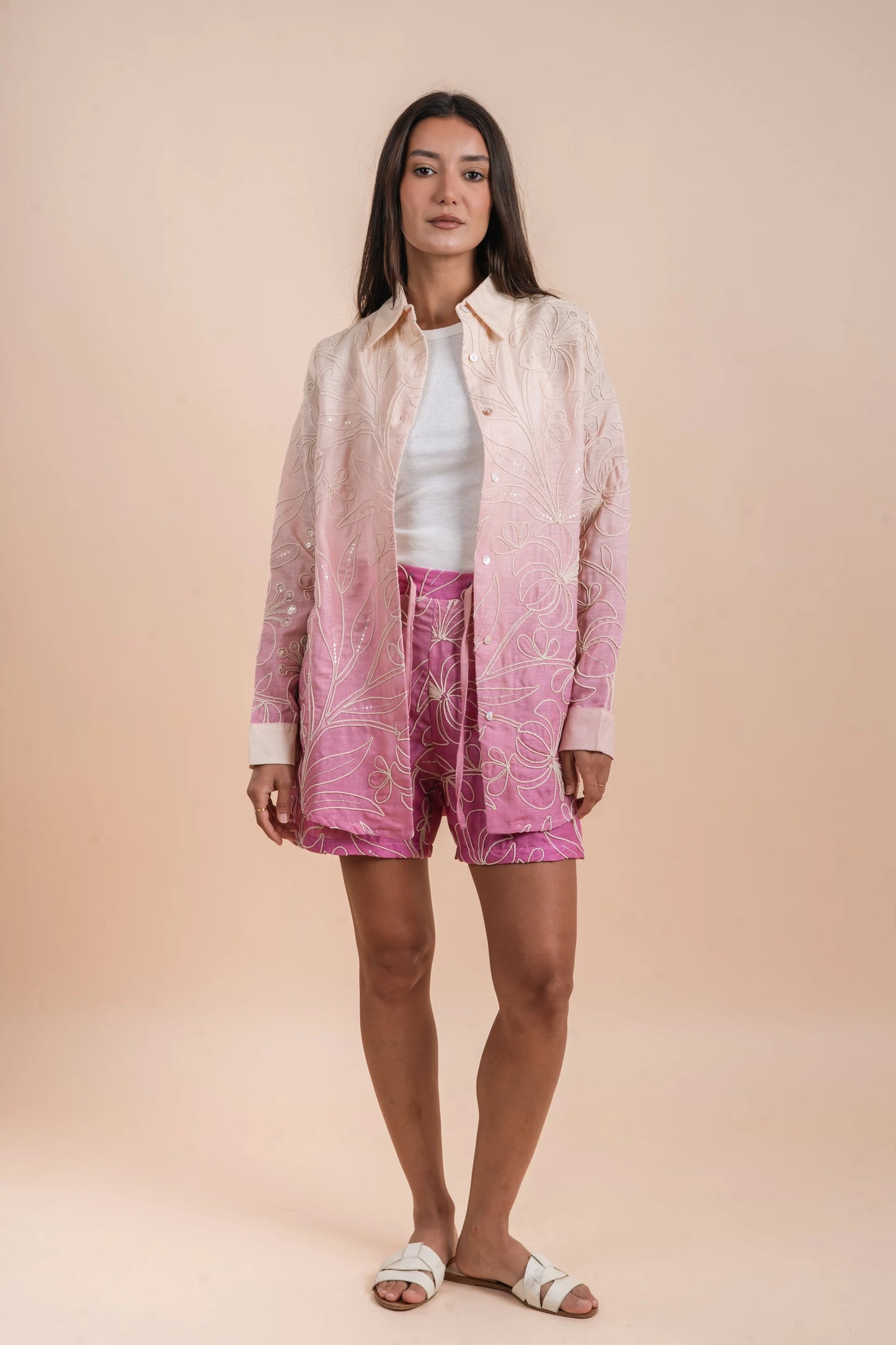 Grading yellow/pink embro shirt - Nahla el alfy