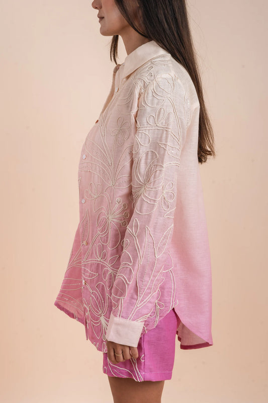 Grading yellow/pink embro shirt - Nahla el alfy