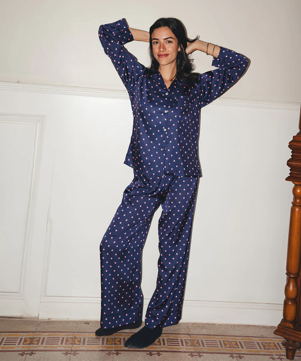 pink sky satin pj pants - Chummy