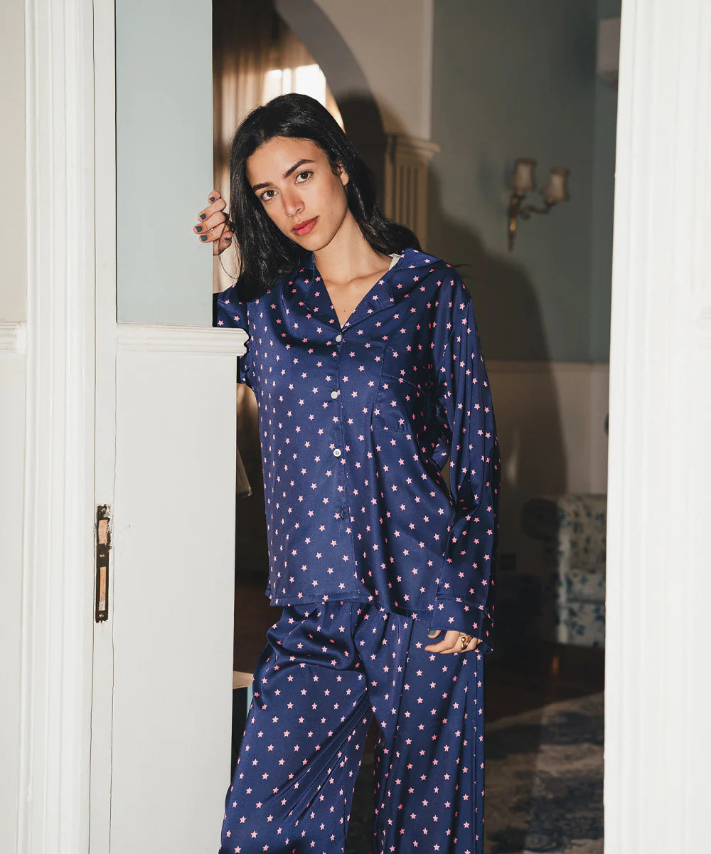 pink sky satin pj pants - Chummy