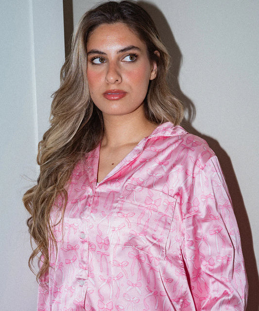 bows satin pj pants - chummy