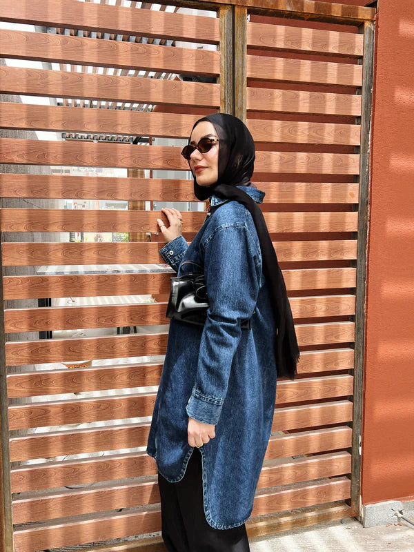 Indigo Denim shirt - Modesty abaya