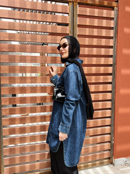Indigo Denim shirt - Modesty abaya