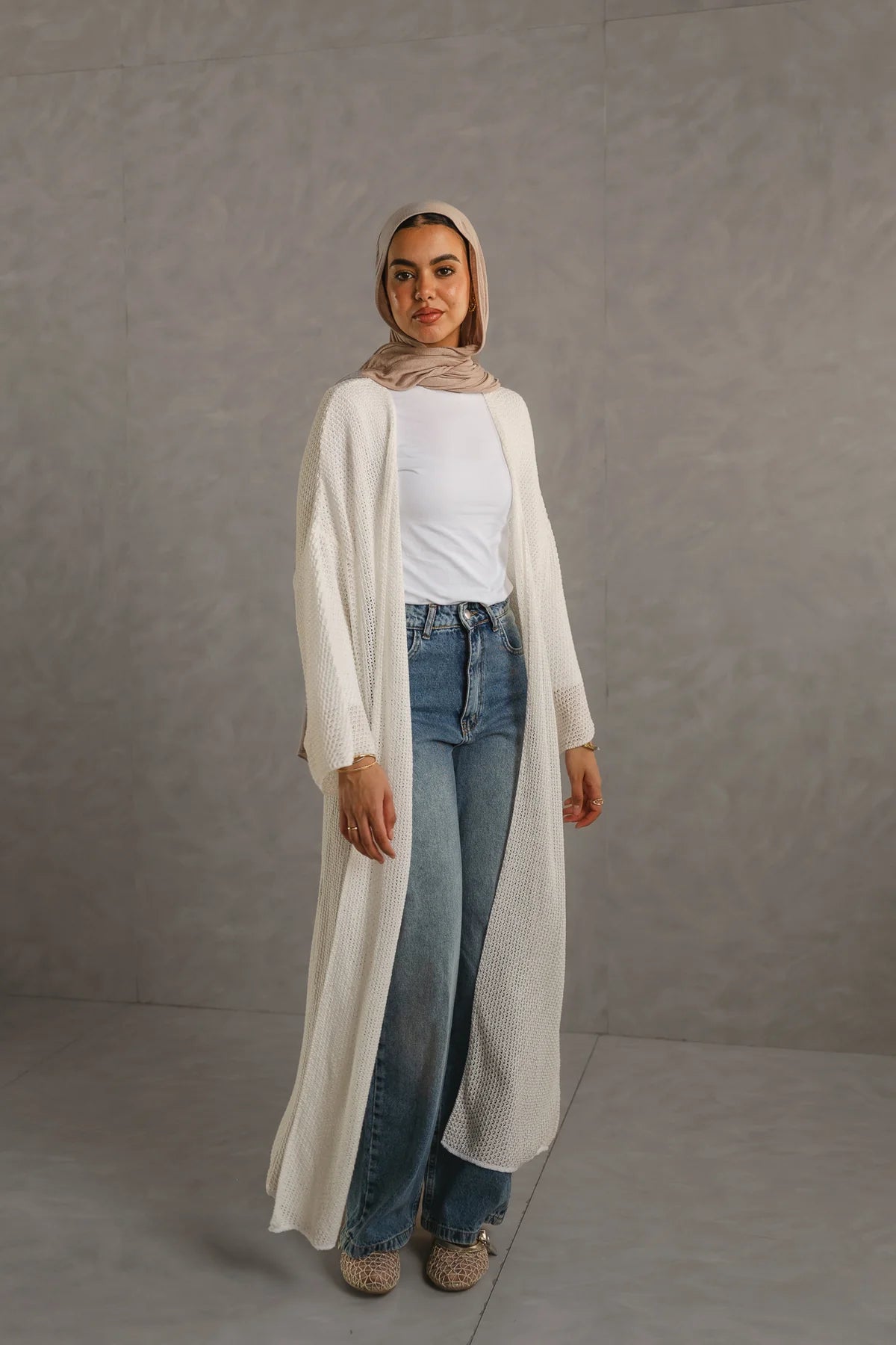 Cloud waves crochet long cardigan - Double anne