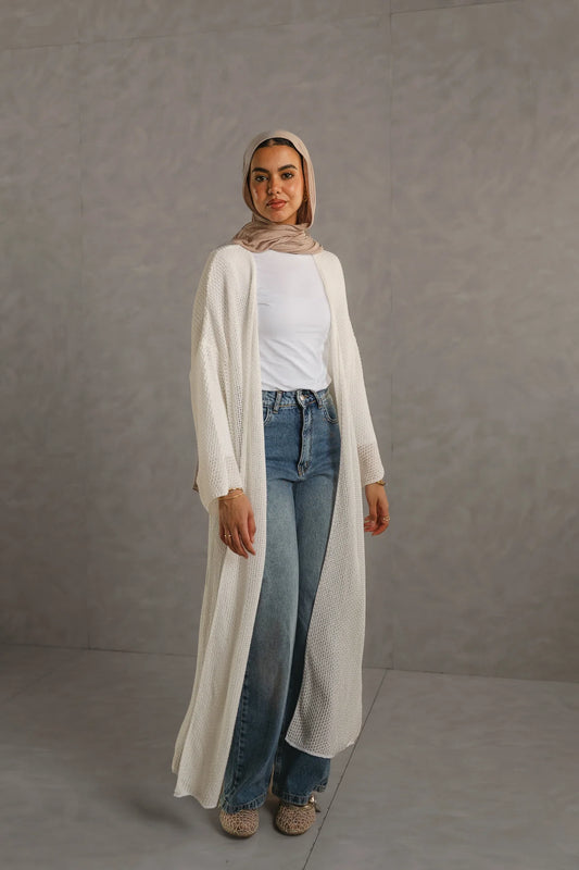 Cloud waves crochet long cardigan - Double anne