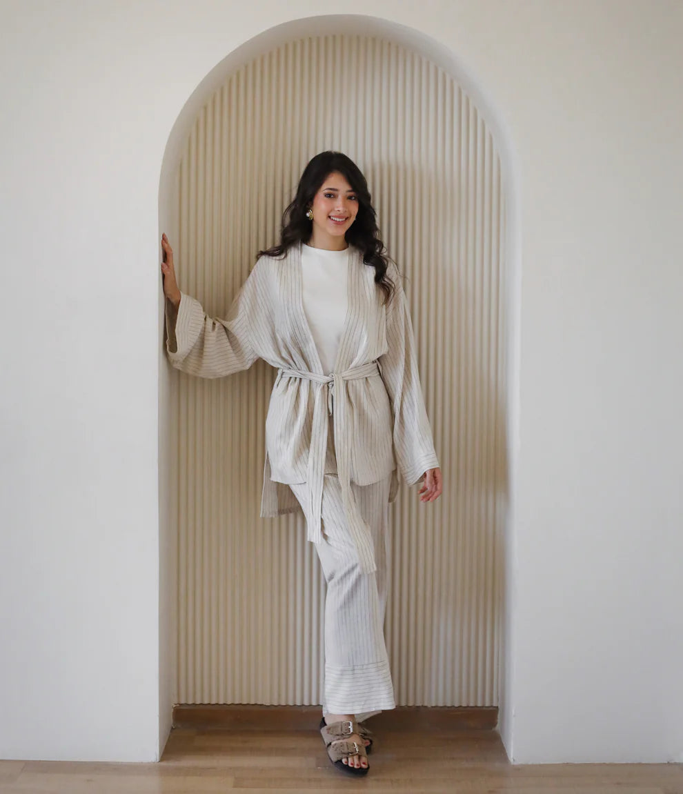 Striped Linen Set - Amalia