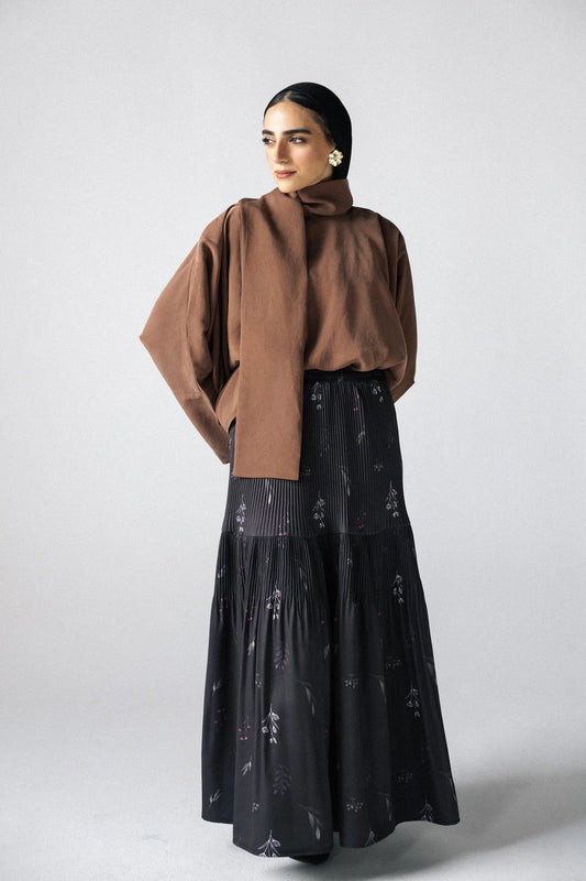 Violet printed skirt - Chiffon