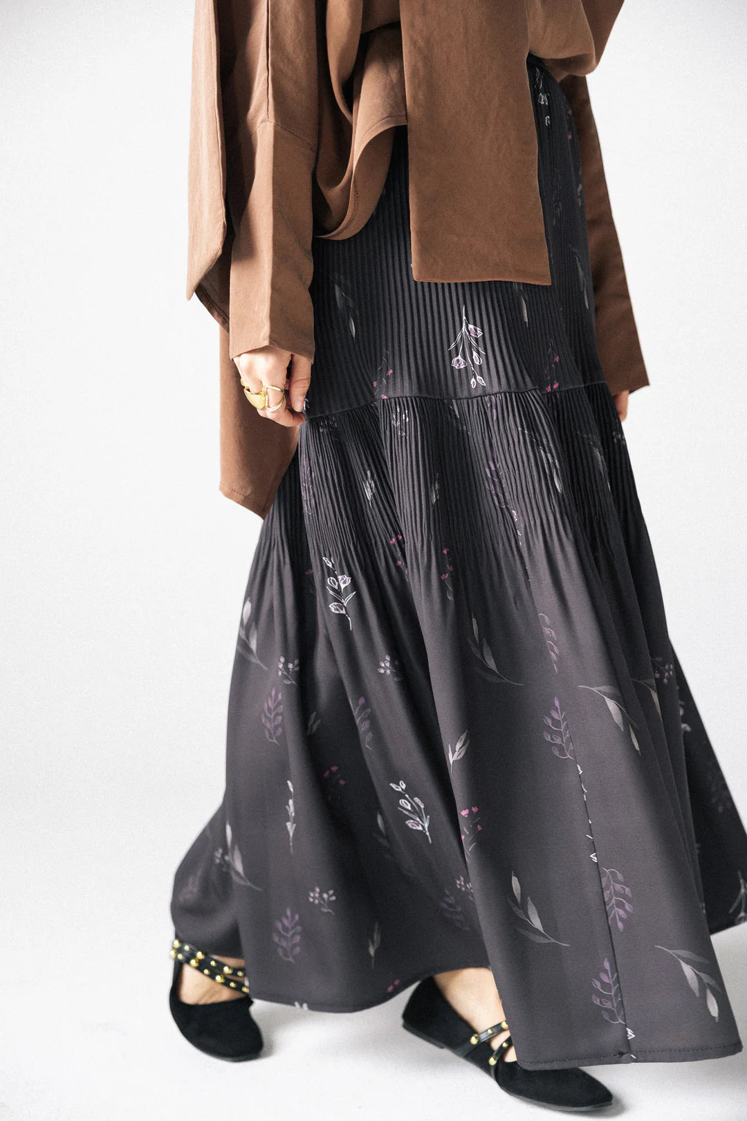 Violet printed skirt - Chiffon