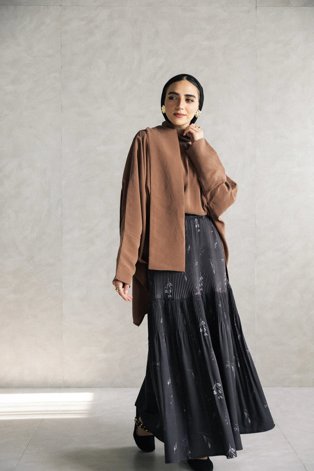 Violet printed skirt - Chiffon