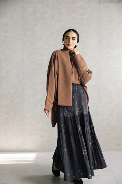 Violet printed skirt - Chiffon