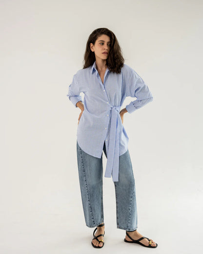 Crystal Tie Striped Shirt - Nawara