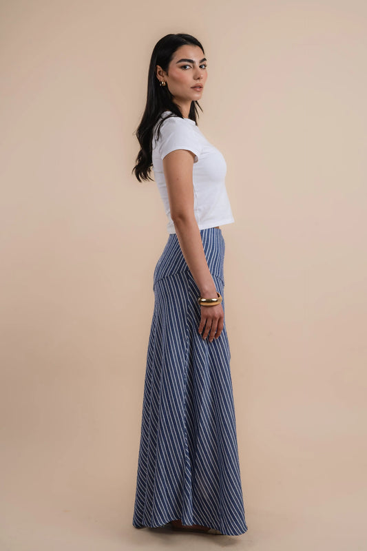 Stripes asymmetrical skirt - Nahla el alfy