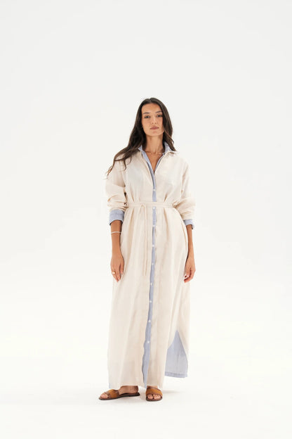 Belted Maxi Shirt Dress - Taj sisters