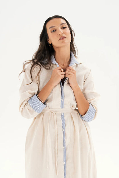 Belted Maxi Shirt Dress - Taj sisters