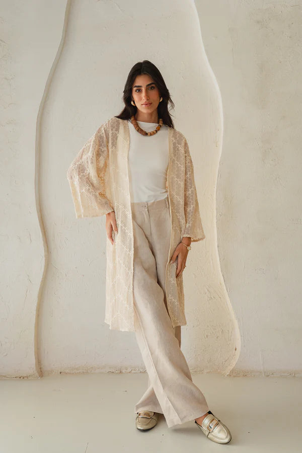 Laced Crochet Cardigan print 1  - obi