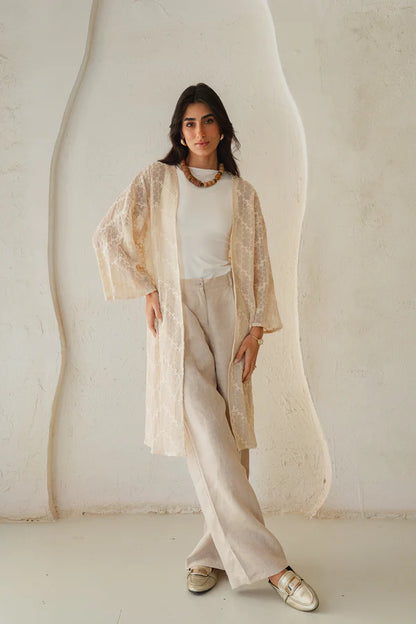Laced Crochet Cardigan print 1  - obi