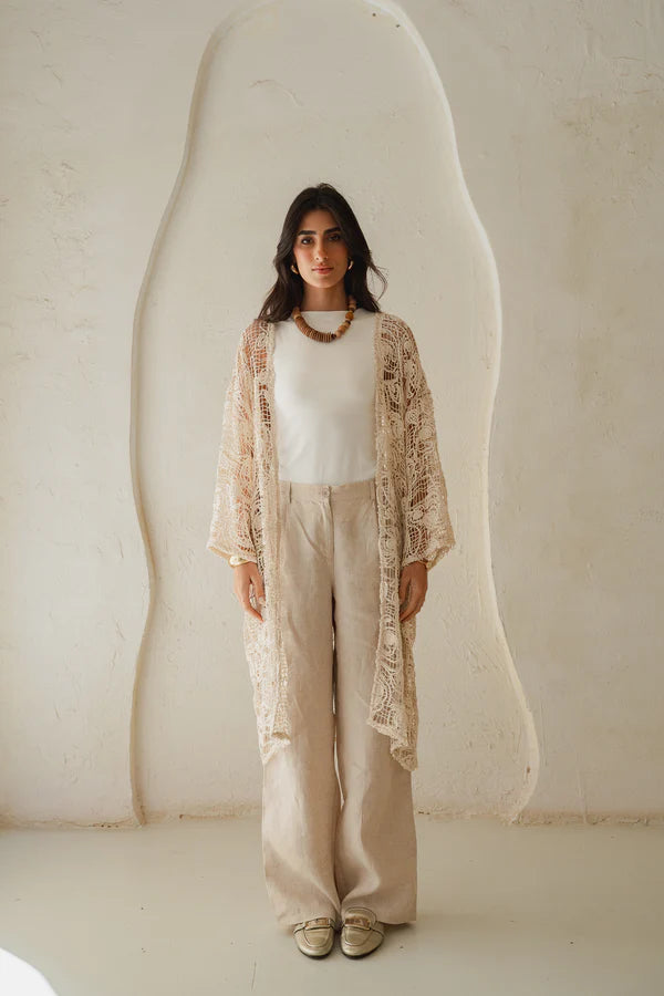 Laced Crochet Cardigan print 2  - OBI
