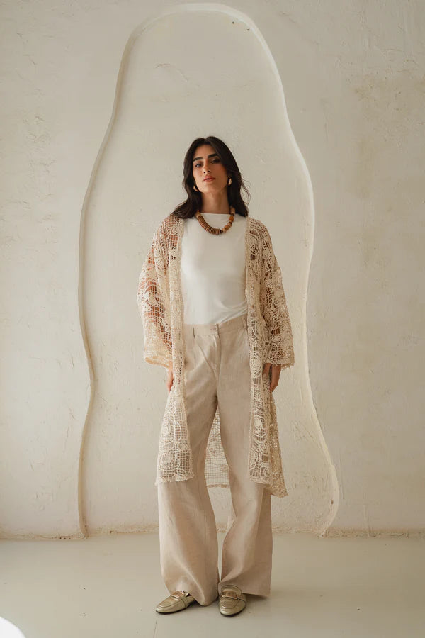 Laced Crochet Cardigan print 2  - OBI