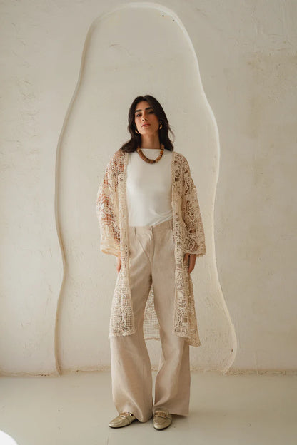 Laced Crochet Cardigan print 2  - OBI