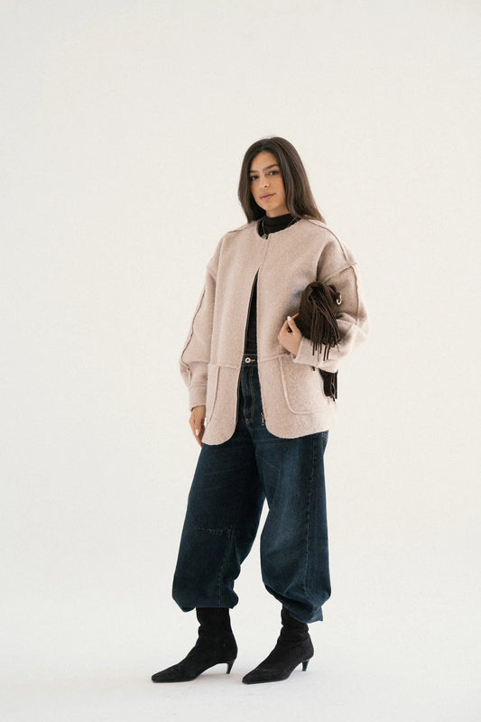 Brushed Fabric Jacket-Taj Sisters