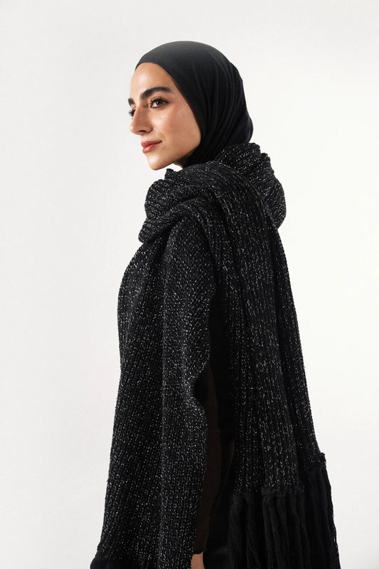 shimmery Fringes Shawl - Taj Sisters