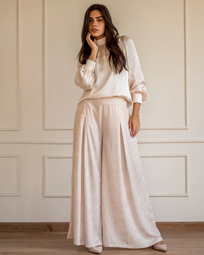 Shimmery wide pants - Sara Salama