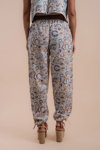 Floral print Pants + Vest Set -Nahla el alfy