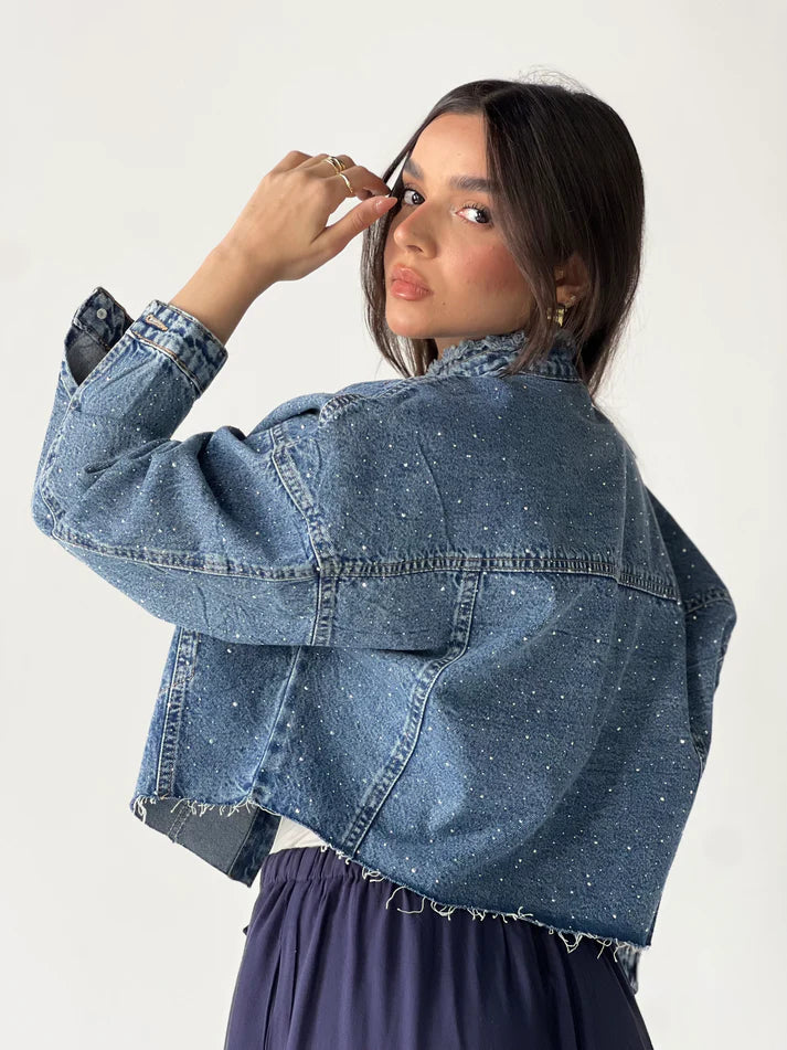 Denim Spark Cropped Jacket - Traumen