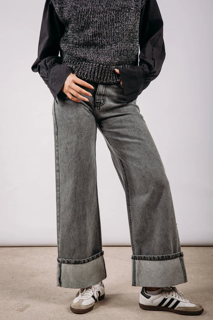 Fold Up Denim Pants - Amalia