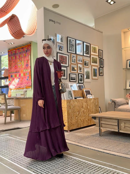 Double layered pleated kaftan - Hazie