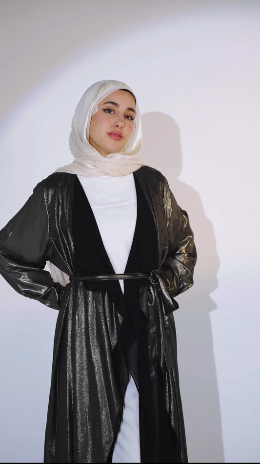 Sliver Trench with beaded Sleeves - Hazie