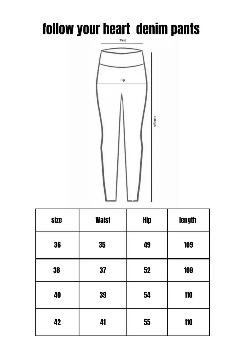 Follow your heart denim pants - Amalia