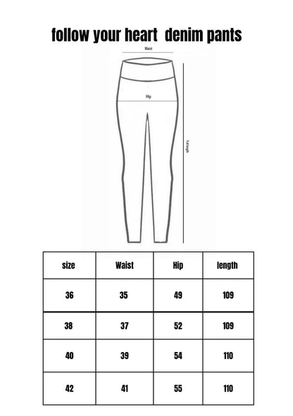 Follow your heart denim pants - Amalia