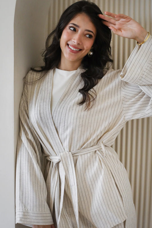 Stripped Linen Set - Amalia
